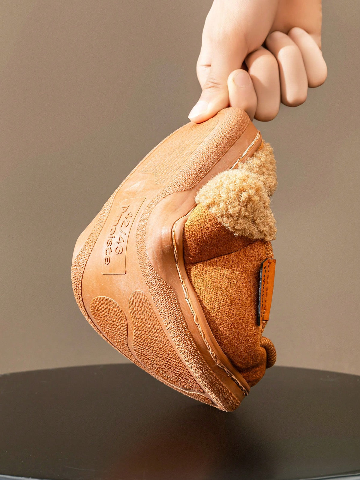 Men's Furry Patchwork Design Slippers