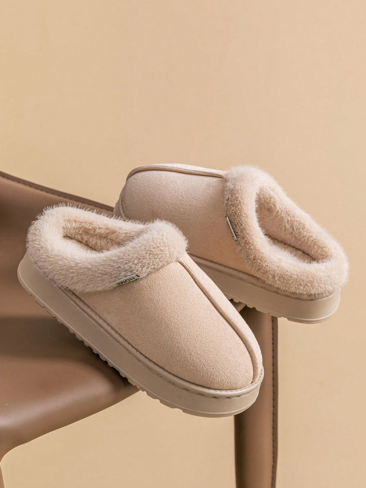 Women's Autumn inter Plush Lined Thick Sole Slippers Comfortable Non-Slip Warm Indoo utdoor Soft Luxury Fuzzy Slides
