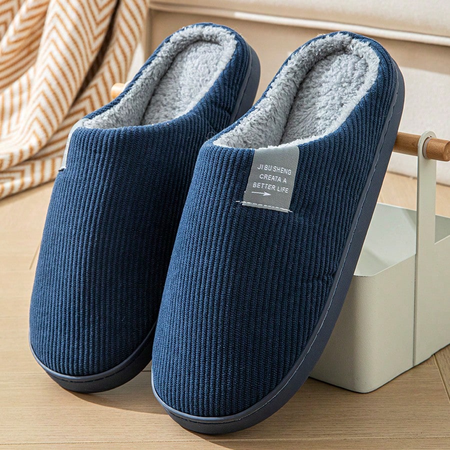 Men's Letter Decor Bedroom Slippers