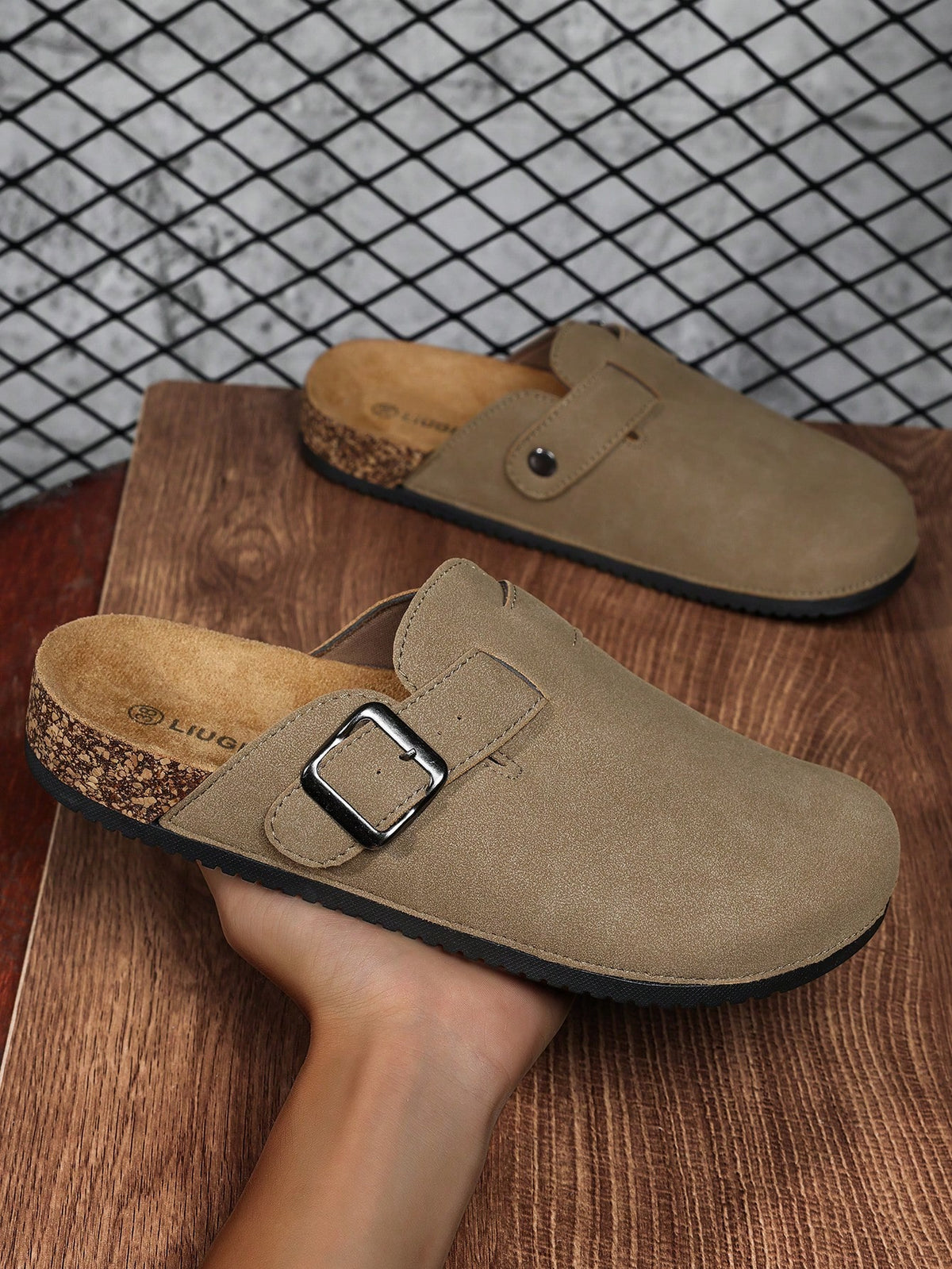 Men's Slip-On Mule Sandals, Soft Wood Casual Slippers